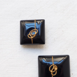 Black Square Signature Design Button 20mm