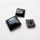 Black Square Signature Design Button 20mm