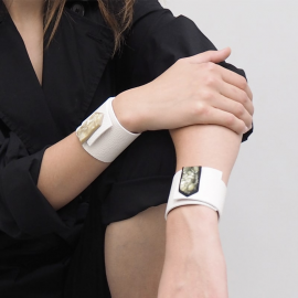 Bracelet Cr&eacute;ateur Cuir Blanc Eden Twist Armand
