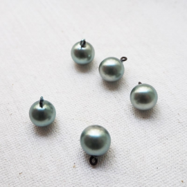 Glass Pearl Button Pale Blue 9mm