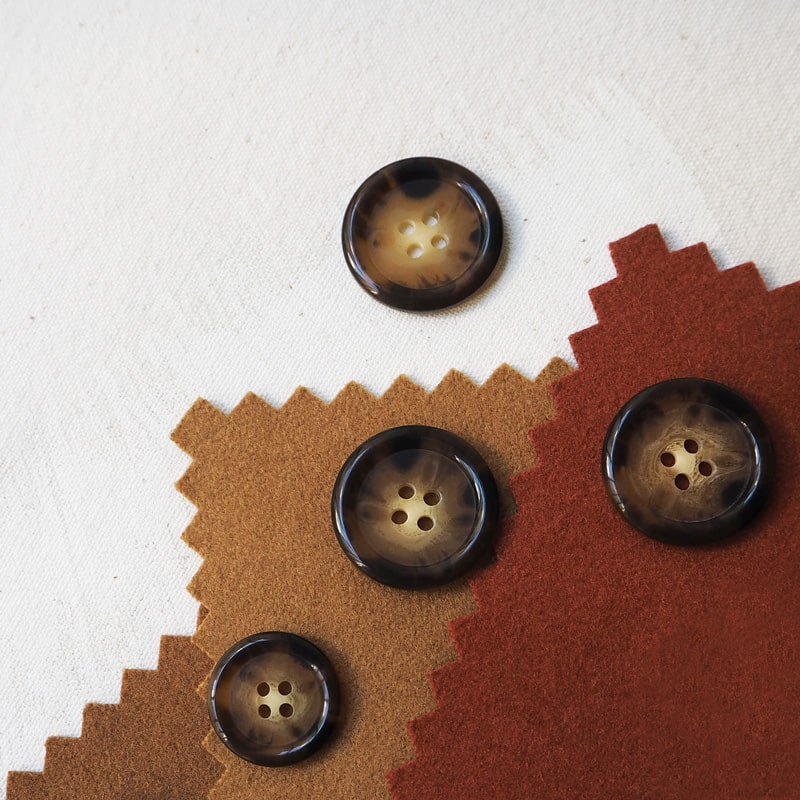 Lot De 13 Boutons Vintage Effet Corne - Marron Beige - Diamètre 2 Cm (20mm) - Pour Veste, Manteau - Occasion