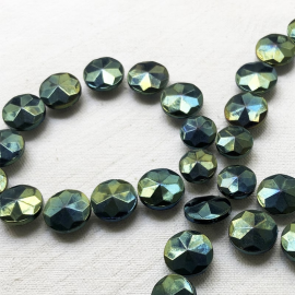 Faceted Button Jewelry Imperial Green 11-14mm
