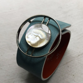 Bracelet Bijou Cercle 70s Nacre Bleu