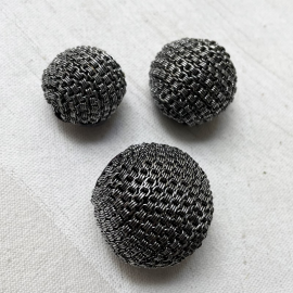 70s Silver Metal Ball Design Button 23-26mm