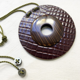 Carlotta Circle Necklace Autumn Brown Leather