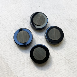 Jewel Button Galalith Black Gray Sensation 27-30mm