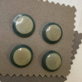 Bouton Design Bakélite Duo Vert 27mm