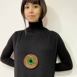 Mini Carlotta Brown Green Long Necklace
