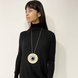 Design Necklace Mini Carlotta Beige Blue