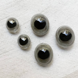 Design Button Oval Glass Mouse Gray 23mm