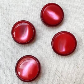 Bouton Design Bijou Rouge Nacré 26mm