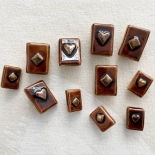 Bouton Design Marron Or Carte de Jeux 19-24mm
