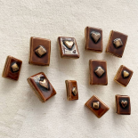 Bouton Design Marron Or Carte de Jeux 19-24mm