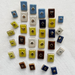 Bouton Design Marron Or Carte de Jeux 19-24mm