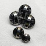 Jewel Button Silver Glass Arch 18-23mm