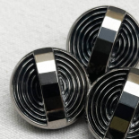 Jewel Button Silver Glass Arch 18-23mm