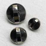 Jewel Button Silver Glass Arch 18-23mm