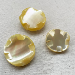 Design Button Mother of Pearl Yellow Tortoise 25mm