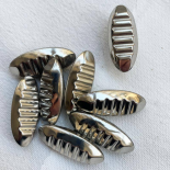 Silver Chenille Baguette Design Button 34mm
