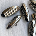 Silver Chenille Baguette Design Button 34mm