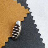 Silver Chenille Baguette Design Button 34mm