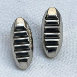 Silver Chenille Baguette Design Button 34mm