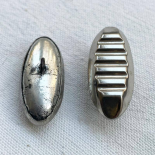 Silver Chenille Baguette Design Button 34mm