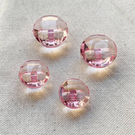 Lot De Boutons Anciens En Résine Rose - Diamètre 1,7 Cm - Mercerie Vintage (Réf 3655)