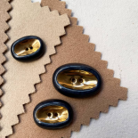 Bouton Design Céramique Bleu et Or Galet 25mm