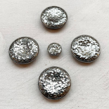 Bouton Bijou Verre Paillettes Argent 14mm
