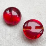 Bouton Bijou Boule Translucide Rouge 22mm