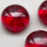 Bouton Bijou Boule Translucide Rouge 22mm