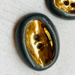 Design Button Grey Gold Pebble Ceramic 25-27-35mm