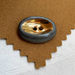 Design Button Grey Gold Pebble Ceramic 25-27-35mm
