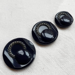Bouton Bijou Bleu Foncé Chaine Acier 40mm