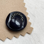 Jewel Button Dark Blue Steel Chain 40mm