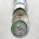 Large Button Mother-of-Pearl Gray Pink 40mm Storm