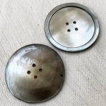 Large Button Mother-of-Pearl Gray Pink 40mm Storm