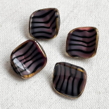 Square Design Button Blue Pink Tiger 18mm