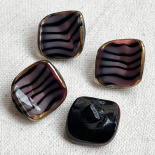 Square Design Button Blue Pink Tiger 18mm