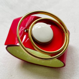 Design Cuff Bracelet White and Pink Gold Satellite