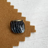 Square Design Button Blue Grey Tiger 18mm