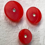 Bouton Design Rouge Strass Solo 18-23mm