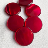 Shiny Red Design Sewing Button 30mm Capucine