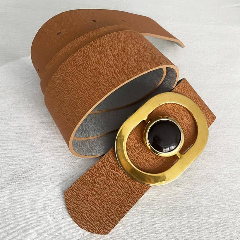 Ceinture Vintage à Médaillons Ovales - élastique, Couleur Or, Taille Medium à Large, Neuf Avec étiquettes, Style Inhabituel