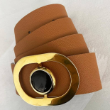 Ceinture Iconique Boucle Ovale Métal Doré 80s
