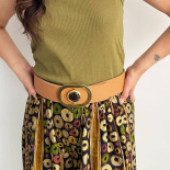 Ceinture Iconique Boucle Ovale Métal Doré 80s