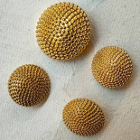 Gold Metal Jewel Button 22mm Meteorite