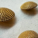 Gold Metal Jewel Button 22mm Meteorite
