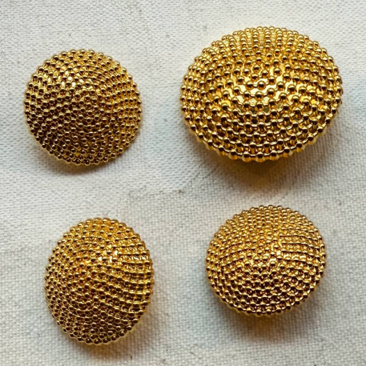Gold Metal Jewel Button 22mm Meteorite